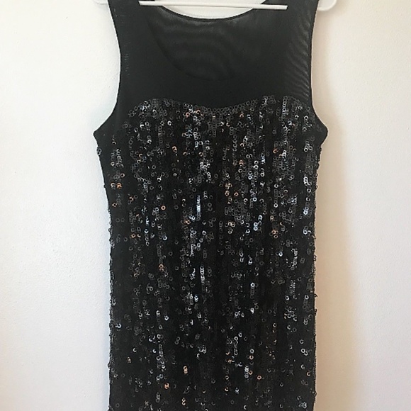 Express Black Sequin Party Dress Sz L - HOST PICK - Picture 3 of 8